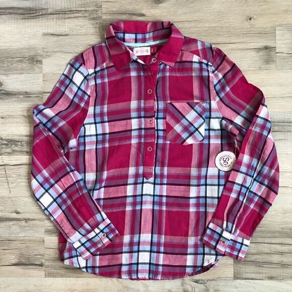 Pink Plaid So Long Sleeve Shirt size 12 - Picture 1 of 4